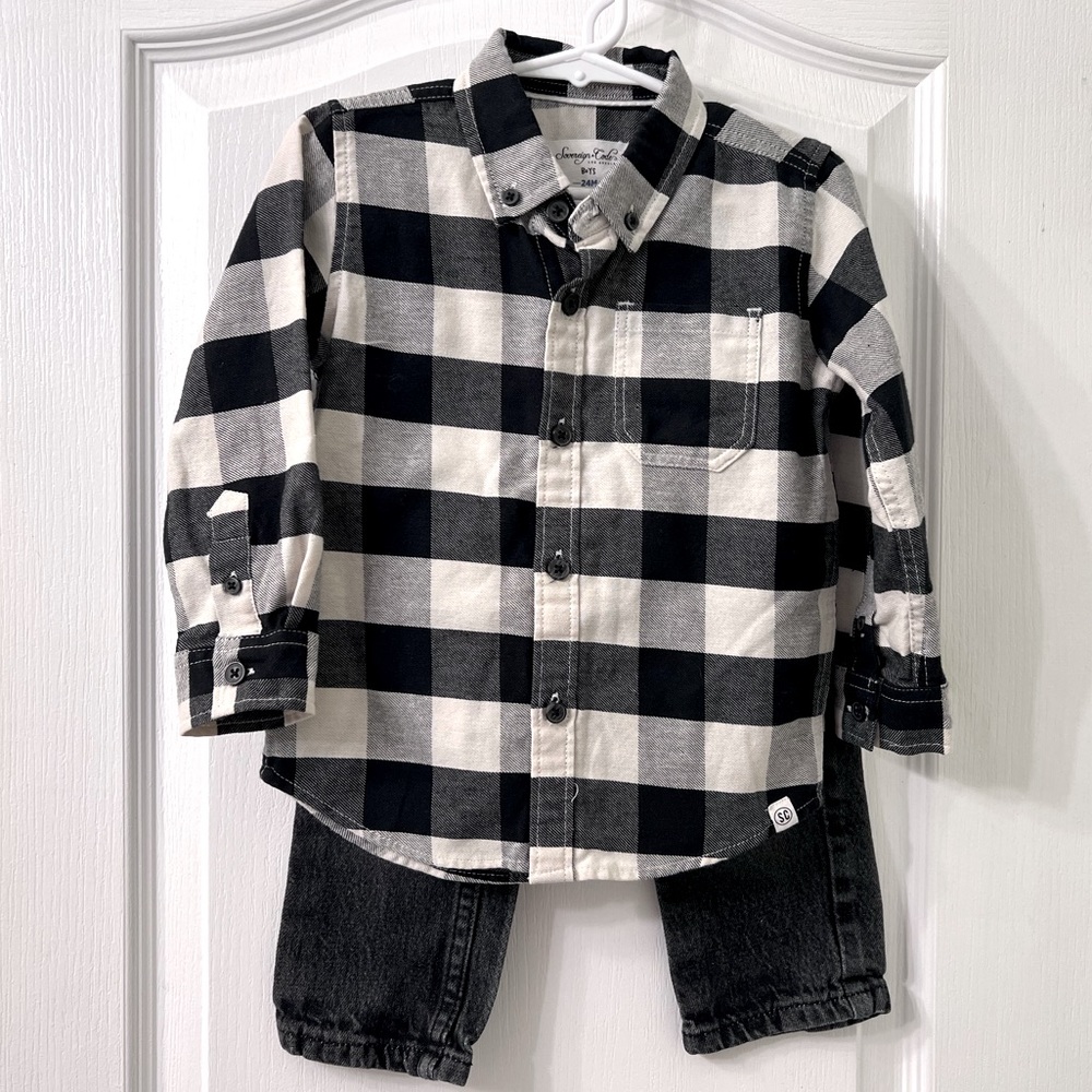 Sovereign Code Shepherd Check and Cat & Jack Black Jeans